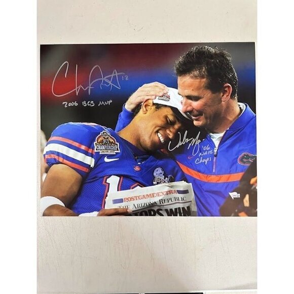 Chris Leak & Urban Meyer signed autographed Florida Gators 16x20 Photo Fanatics - Picture 1 of 4